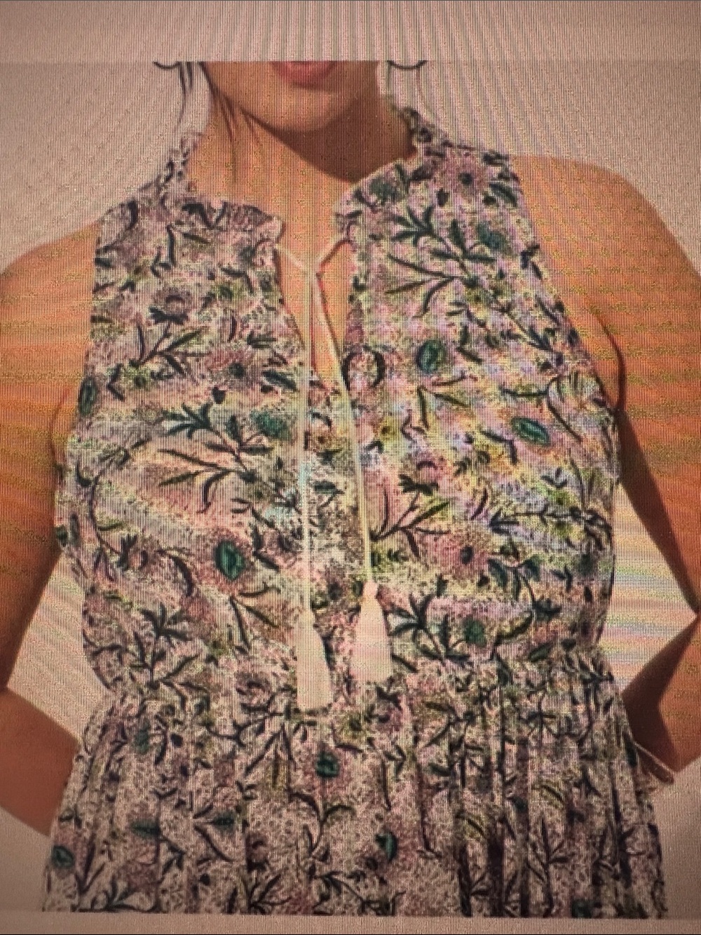 torrid Boho White Floral Print Dress with Pink and Green Accents - Picture 5 of 5